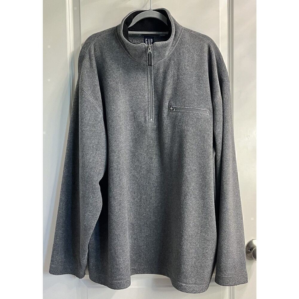 Gap Athletic XXL 2XL Long Sleeve 1/4 Zip Men's Sweater Pullover High Neck Gray